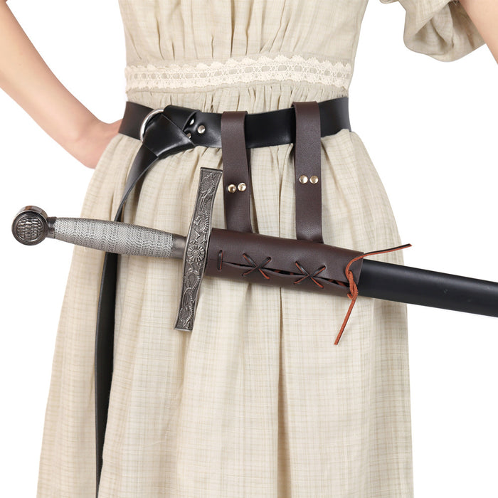 Metal Sword Scabbard Leather Rope Tie Performance