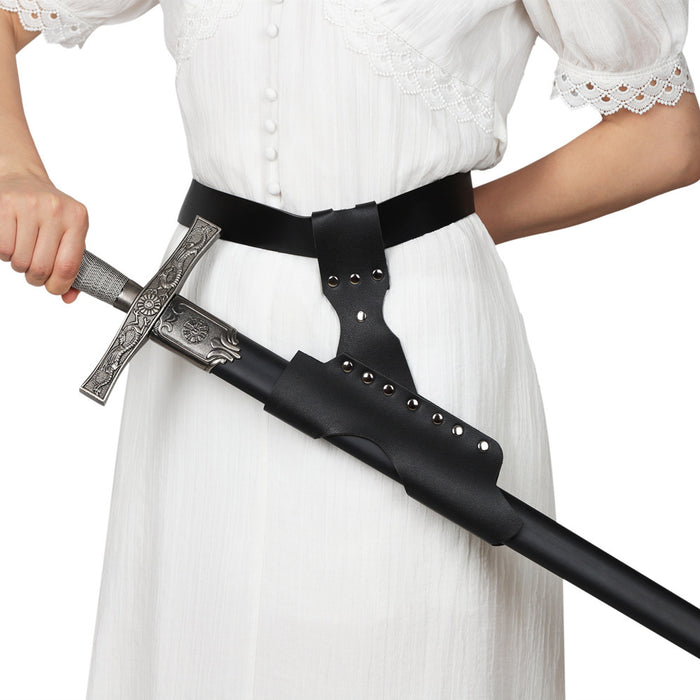 Pirate Dagger Sword Belt Leather Swordsman Stand