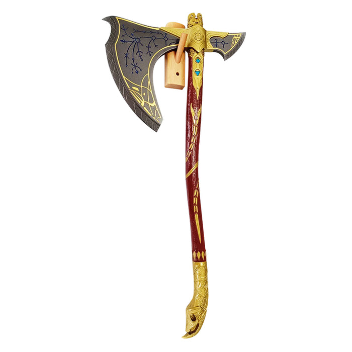 God of War Leviathan Axe Full Metal Replica (38.14") with Wall Display – Glow-in-the-Dark Blade