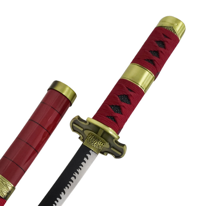One Piece Zoro Mini Sword | Red Katana Tanto (40 cm) with Display Stand – Non-Sharp