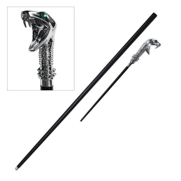 Harry Potter Lucius Malfoy Snake Cane | 116 cm Wizard Wand Cane – Full Metal Handle, Removable Wand
