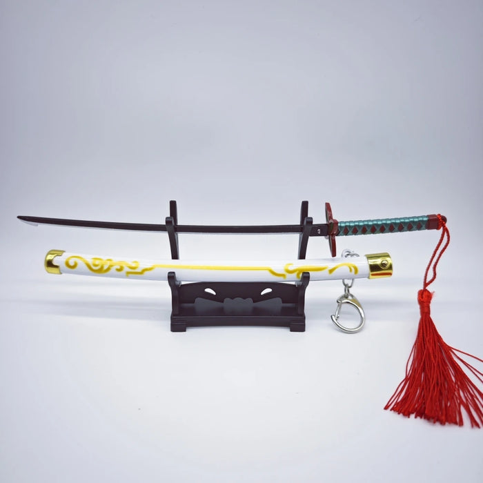 Demon Slayer Peripherals Tanjiro, Agatsuma Zenitsu Katana Full Metal Weapons Bounce Jump Knife Crafts Toy Sword Model Ornaments