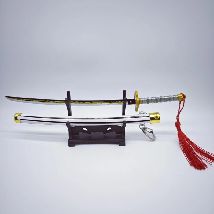 Demon Slayer Peripherals Tanjiro, Agatsuma Zenitsu Katana Full Metal Weapons Bounce Jump Knife Crafts Toy Sword Model Ornaments