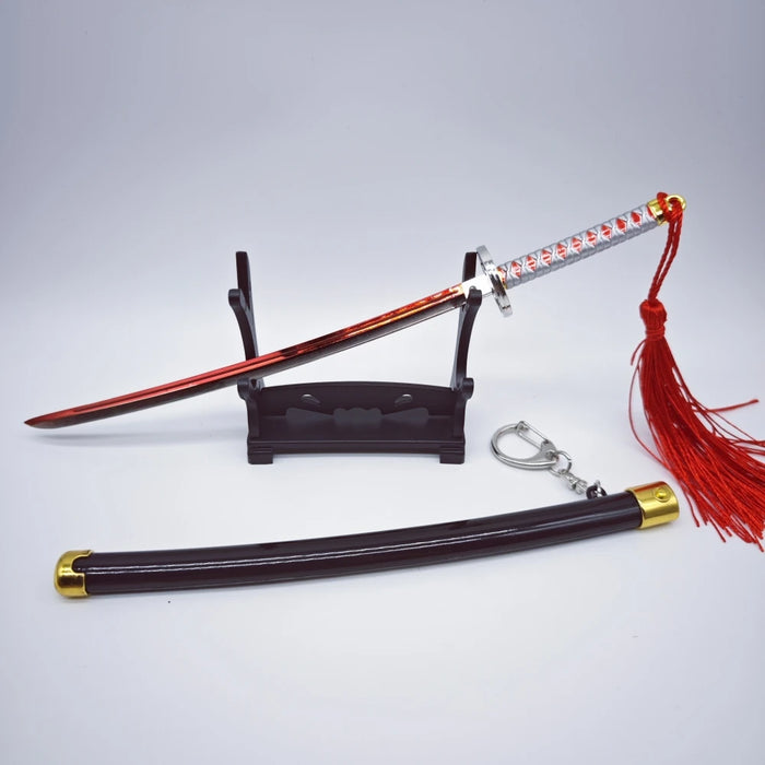 Demon Slayer Peripherals Tanjiro, Agatsuma Zenitsu Katana Full Metal Weapons Bounce Jump Knife Crafts Toy Sword Model Ornaments