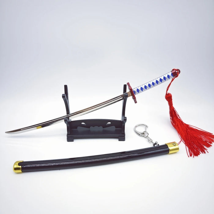 Demon Slayer Peripherals Tanjiro, Agatsuma Zenitsu Katana Full Metal Weapons Bounce Jump Knife Crafts Toy Sword Model Ornaments