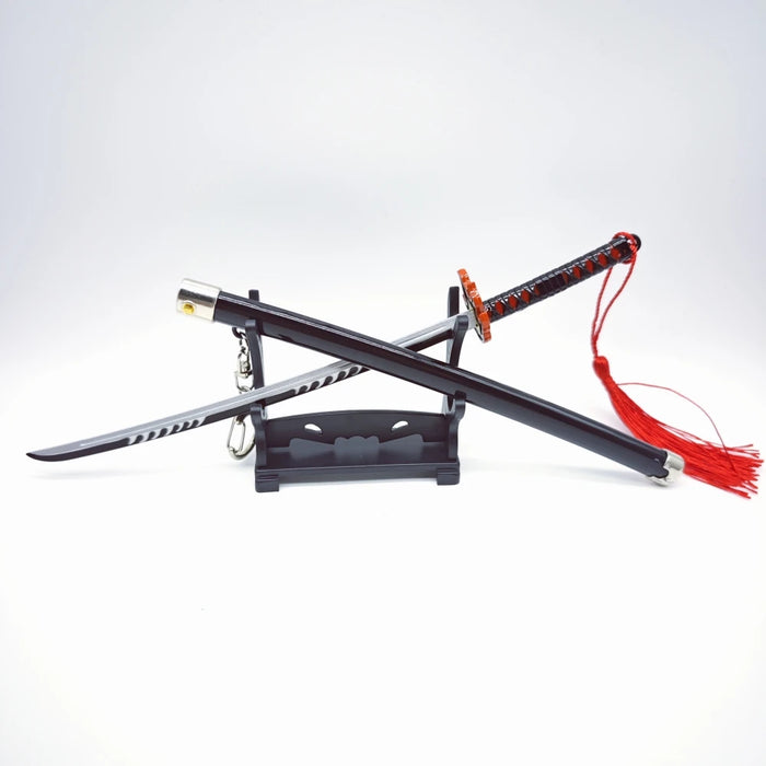 Demon Slayer Peripherals Tanjiro, Agatsuma Zenitsu Katana Full Metal Weapons Bounce Jump Knife Crafts Toy Sword Model Ornaments