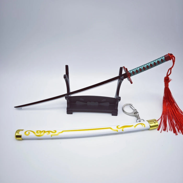 Demon Slayer Peripherals Tanjiro, Agatsuma Zenitsu Katana Full Metal Weapons Bounce Jump Knife Crafts Toy Sword Model Ornaments