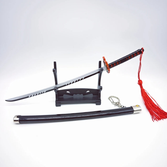 Demon Slayer Peripherals Tanjiro, Agatsuma Zenitsu Katana Full Metal Weapons Bounce Jump Knife Crafts Toy Sword Model Ornaments