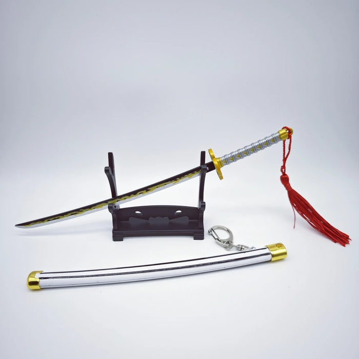 Demon Slayer Peripherals Tanjiro, Agatsuma Zenitsu Katana Full Metal Weapons Bounce Jump Knife Crafts Toy Sword Model Ornaments