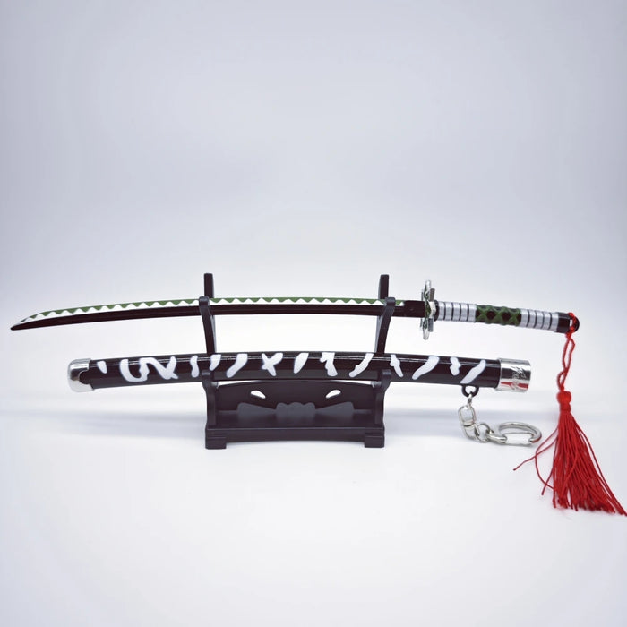 Demon Slayer Peripherals Tanjiro, Agatsuma Zenitsu Katana Full Metal Weapons Bounce Jump Knife Crafts Toy Sword Model Ornaments