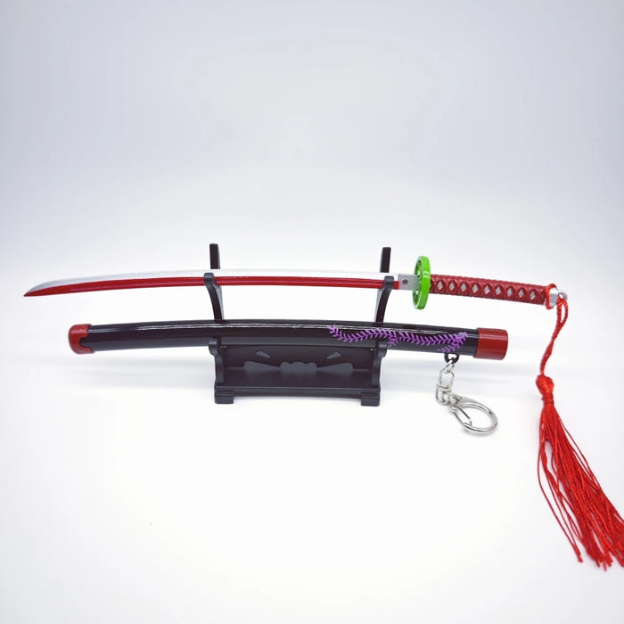 Demon Slayer Peripherals Tanjiro, Agatsuma Zenitsu Katana Full Metal Weapons Bounce Jump Knife Crafts Toy Sword Model Ornaments
