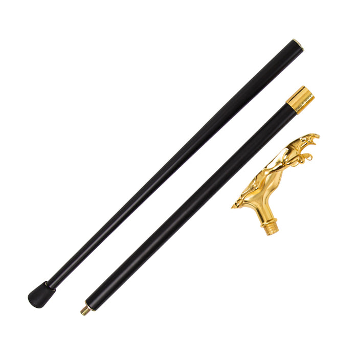 Golden Leopard Sword Cane – Non-Sharp Metal BLADE  Collectible (37.4")WALKING CANE