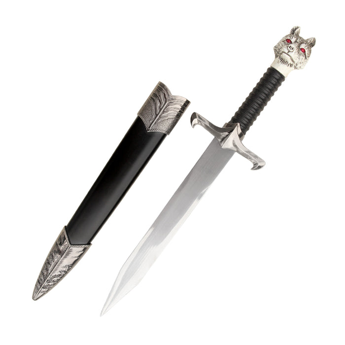 Game of Thrones Longclaw Dagger – Wolf Handle Replica Knife with Scabbard | Collector’s Display Prop