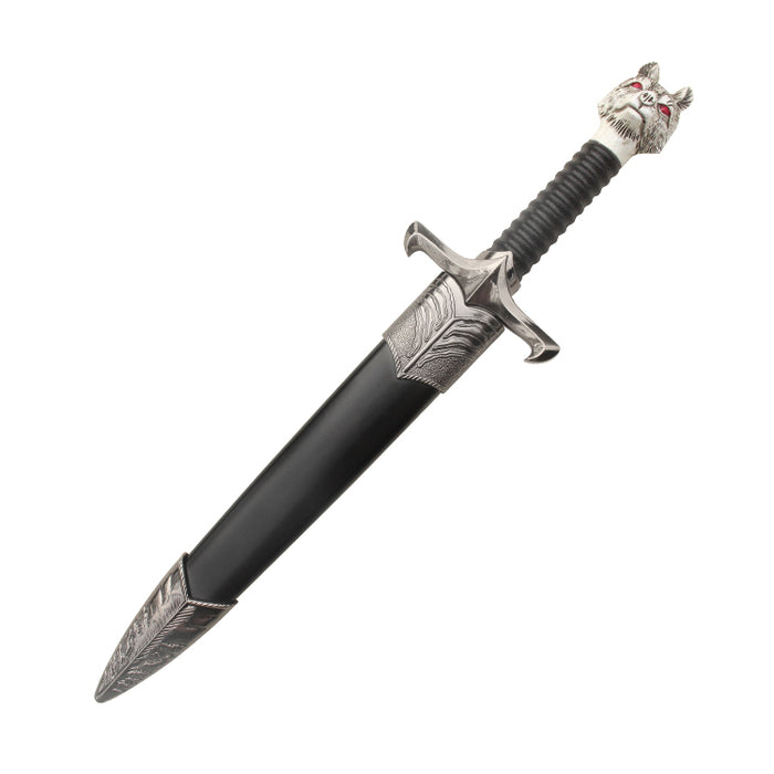 Game of Thrones Longclaw Dagger – Wolf Handle Replica Knife with Scabbard | Collector’s Display Prop
