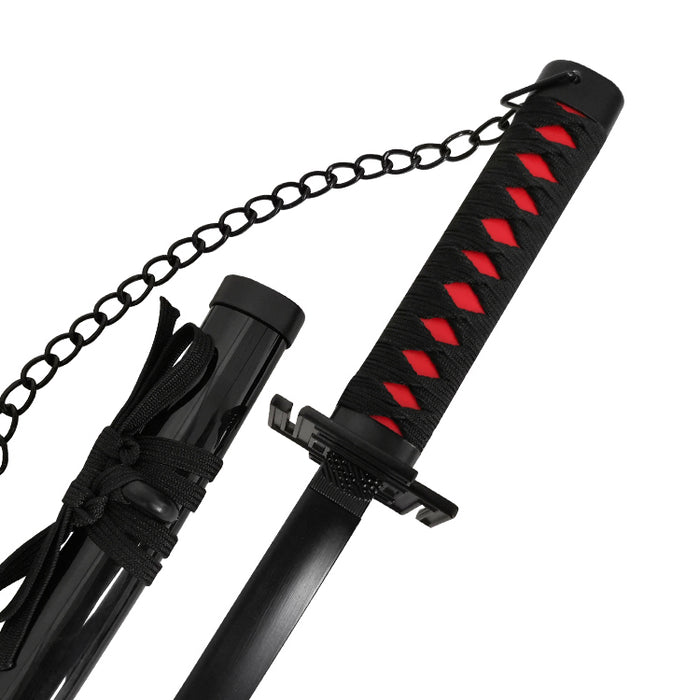 Bleach Ichigo Kurosaki Mini Sword | Tensa Zangetsu 40 cm Tanto with Display Stand – Non-Sharp