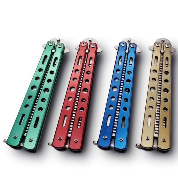 Butterfly Balisong Style Comb Foldable Comb Stainless Steel Practice Training Butterfly Knifee Comb Beard Moustache Brushe Salon Hairdressing Hair Styling Tool