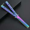 Butterfly Balisong Style Comb Foldable Comb Stainless Steel Practice Training Butterfly Knifee Comb Beard Moustache Brushe Salon Hairdressing Hair Styling Tool