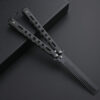 Butterfly Balisong Style Comb Foldable Comb Stainless Steel Practice Training Butterfly Knifee Comb Beard Moustache Brushe Salon Hairdressing Hair Styling Tool