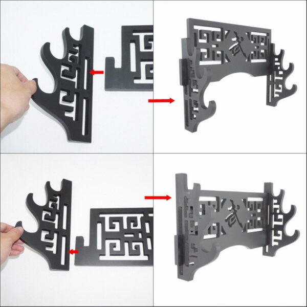 Black Wall-Mounted Classical Hollow Sword Rack