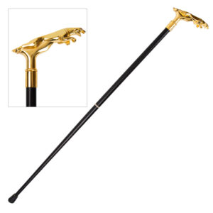 Golden Leopard Sword Cane – Non-Sharp Metal Blade Collectible (37.4") Walking Cane