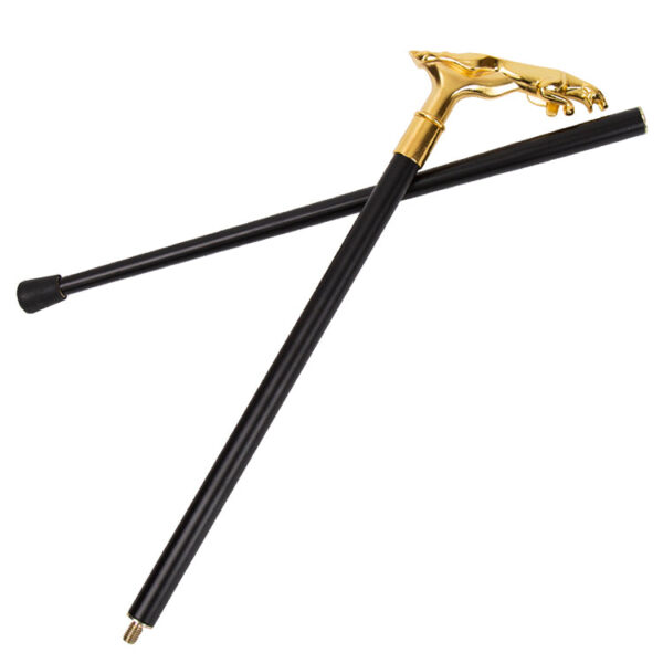 CS059-3 Golden Leopard Sword Cane – Non-Sharp Metal Blade Collectible (37.4") Walking Cane