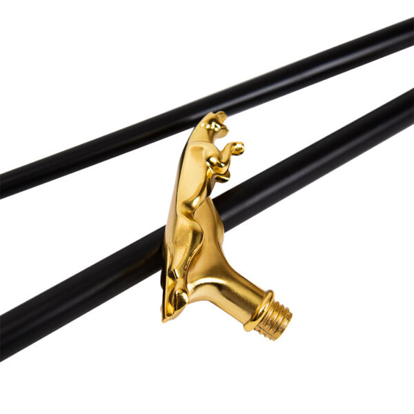 CS059-5 Golden Leopard Sword Cane – Non-Sharp Metal Blade Collectible (37.4") Walking Cane