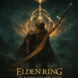 Elden Ring Bloodhound’s Fang Sword Metal Replica – 33" Collectible with Stand
