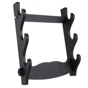 3‑Sword Wall Display Stand – Katana, Wakizashi & Tanto Rack