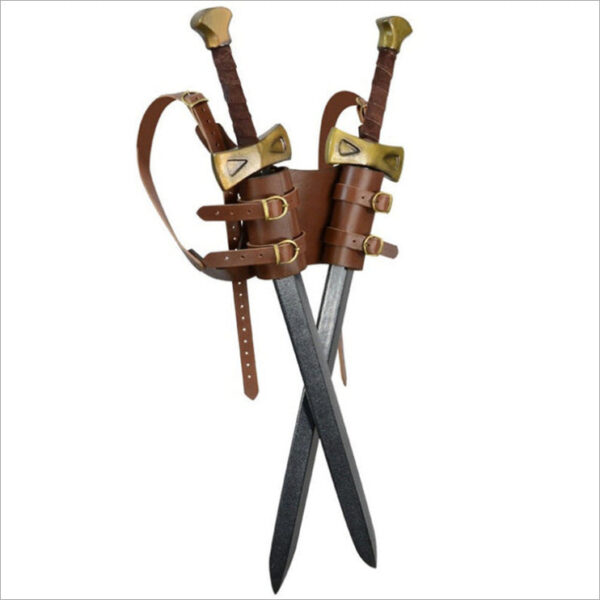 🗡️ PU Leather Back Double Sword Set – Stage & Cosplay Photo Prop